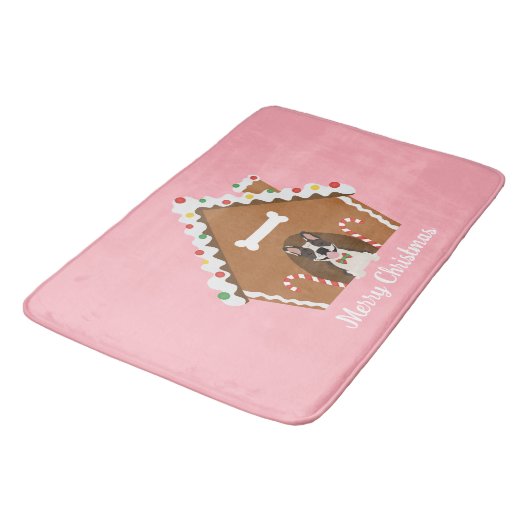 メリークリスマスジンジャーブレッドドッグハウス バスマット (アングル)