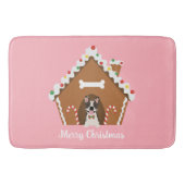 メリークリスマスジンジャーブレッドドッグハウス バスマット (正面)