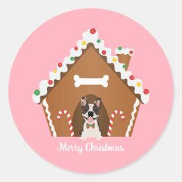メリークリスマスジンジャーブレッドドッグハウス ラウンドシール