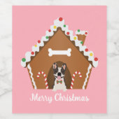 メリークリスマスジンジャーブレッドドッグハウス ワインラベル (シングルラベル)