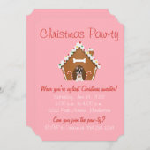 メリークリスマスジンジャーブレッドドッグハウス 招待状 (正面/裏面)