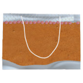 メリークリスマスジンジャーブレッドハウスカスタムホリデー ラージペーパーバッグ (裏面)