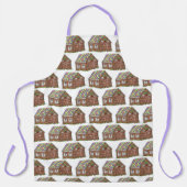 メリークリスマスジンジャーブレッドハウスハッピーホリデー エプロン (正面)