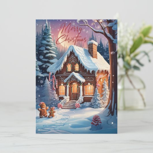 メリークリスマスジンジャーブレッドハウスパーティー 招待状 (スタンド正面)