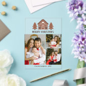 メリークリスマスジンジャーブレッドハウスフォトコラージュ アクリル招待状 (インサイチュ (ウェディング))