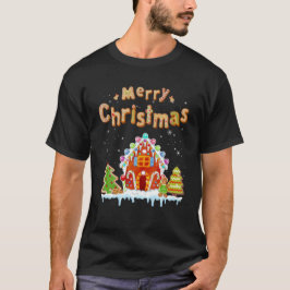 メリークリスマスジンジャーブレッドハウスベーキングキャンディ缶 Tシャツ