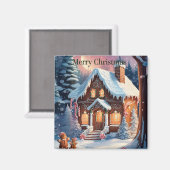 メリークリスマスジンジャーブレッドハウスマグネット マグネット (正面/裏面)