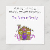 メリークリスマスジンジャーブレッドハウス囲いカード エンクロージャーカード (裏面)