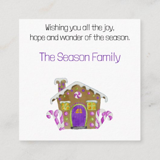 メリークリスマスジンジャーブレッドハウス囲いカード エンクロージャーカード (裏面)