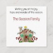 メリークリスマスジンジャーブレッドハウス囲いカード エンクロージャーカード (裏面)