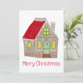 メリークリスマスジンジャーブレッドハウス招待状 招待状 (スタンド正面)