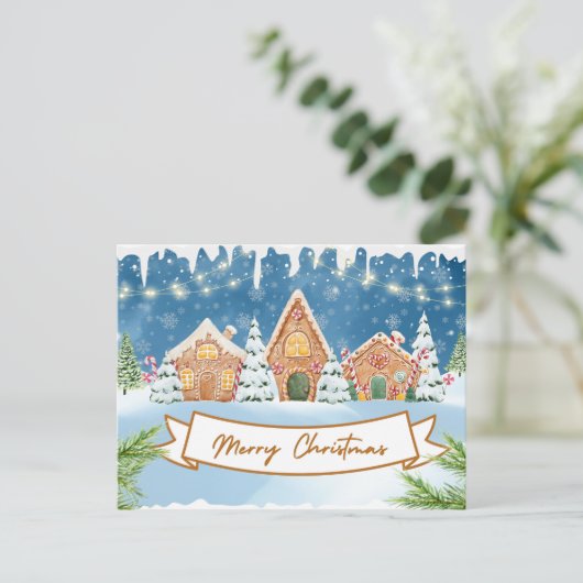 メリークリスマスジンジャーブレッドハウス シーズンポストカード (スタンド正面)