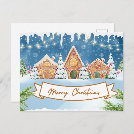 メリークリスマスジンジャーブレッドハウス シーズンポストカード (正面/裏面)