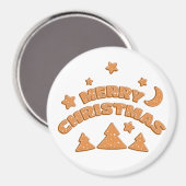 メリークリスマスジンジャーブレッドフォント マグネット (正面/裏面)