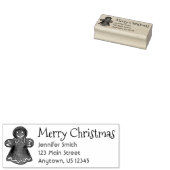 メリークリスマスジンジャーブレッドホリデークッキーアドレス ラバースタンプ (押印)