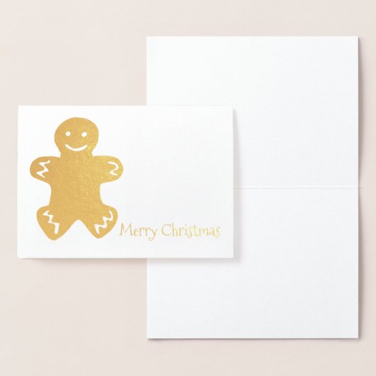 メリークリスマスジンジャーブレッドマンクッキーホリデー 箔カード (ディスプレー)