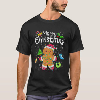 メリークリスマスジンジャーブレッドマンクリスマスクッキーTシール Tシャツ