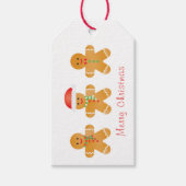 メリークリスマスジンジャーブレッドマンサンタハット ギフトタグ (正面)