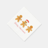 メリークリスマスジンジャーブレッドマンサンタハット スタンダードカクテルナプキン (角)