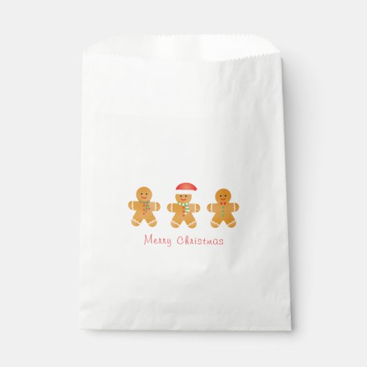 メリークリスマスジンジャーブレッドマンサンタハット フェイバーバッグ (正面)