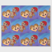 メリークリスマスジンジャーブレッドマンハートクッキー ラッピングペーパー (フラット)