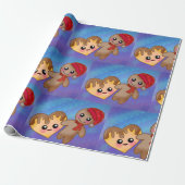 メリークリスマスジンジャーブレッドマンハートクッキー ラッピングペーパー (アンロールド)