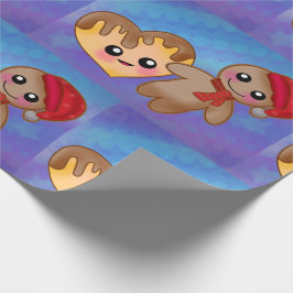 メリークリスマスジンジャーブレッドマンハートクッキー ラッピングペーパー