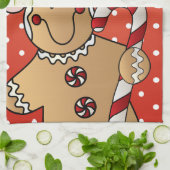 メリークリスマスジンジャーブレッドマン キッチンタオル (折り畳み)