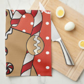 メリークリスマスジンジャーブレッドマン キッチンタオル (四つ折り)