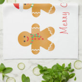 メリークリスマスジンジャーブレッドマン キッチンタオル (折り畳み)