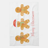 メリークリスマスジンジャーブレッドマン キッチンタオル (縦)