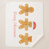 メリークリスマスジンジャーブレッドマン シェルパブランケット (正面)