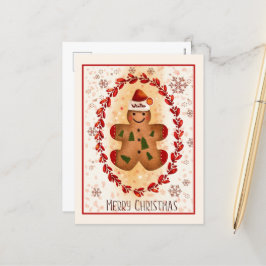 メリークリスマスジンジャーブレッドマン シーズンポストカード
