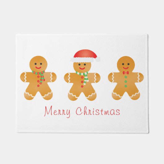 メリークリスマスジンジャーブレッドマン ドアマット (正面)