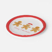 メリークリスマスジンジャーブレッドマン ペーパープレート (アングル)