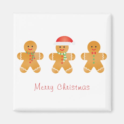 メリークリスマスジンジャーブレッドマン マグネット (正面)