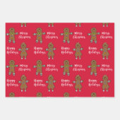 メリークリスマスジンジャーブレッドマン  ラッピングペーパーシート (正面)