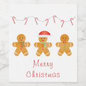 メリークリスマスジンジャーブレッドマン ワインラベル (シングルラベル)