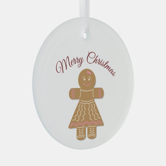 メリークリスマスジンジャーブレッドレディオーナメント ガラスオーナメント (正面右)