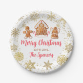 メリークリスマスジンジャーブレッド飾ハウスのパーティー ペーパープレート (正面)
