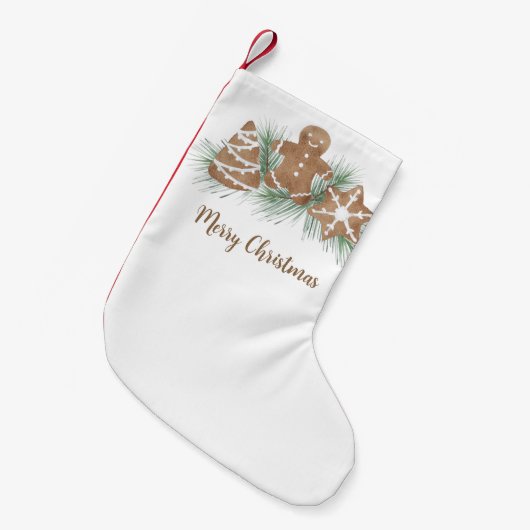 メリークリスマスジンジャーブレッド スモールクリスマスストッキング (正面 (吊り時))