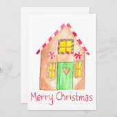 メリークリスマスジンジャーブレッド 招待状 (正面/裏面)