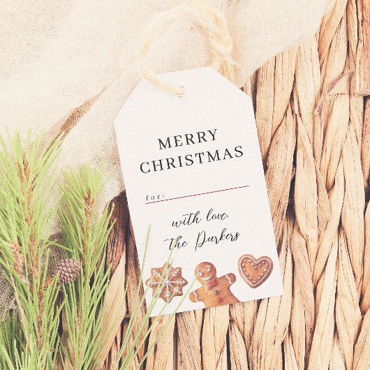 メリークリスマスジンジャーブレッドCookieファミリー名 ギフトタグ