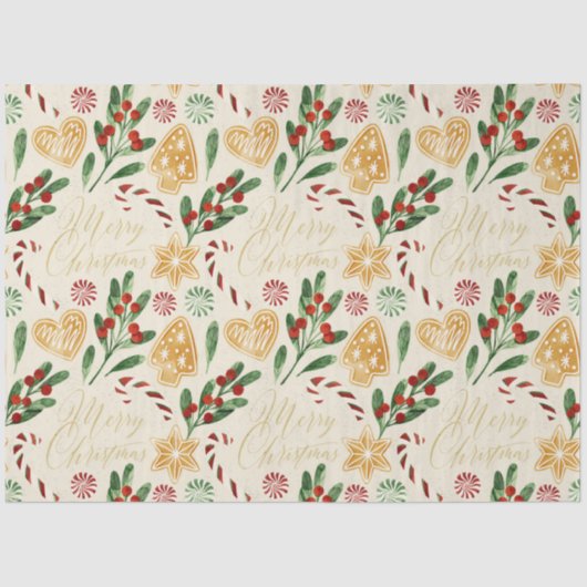 メリークリスマスジンジャーブレッドCookieレタリング 薄葉紙 (正面)