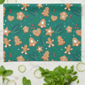 メリークリスマスジンジャーブレッドCookie キッチンタオル (折り畳み)