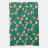 メリークリスマスジンジャーブレッドCookie キッチンタオル (縦)