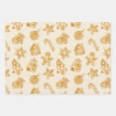 メリークリスマスジンジャーブレッドCookie ラッピングペーパーシート (正面3)