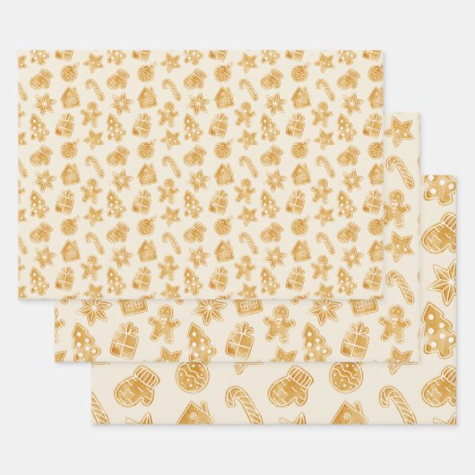 メリークリスマスジンジャーブレッドCookie ラッピングペーパーシート (セット)