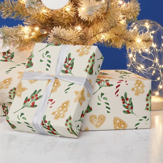 メリークリスマスジンジャーブレッドCookie ラッピングペーパー (クリスマス)