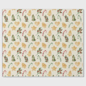 メリークリスマスジンジャーブレッドCookie ラッピングペーパー (フラット)